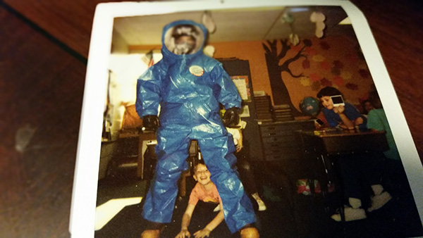 Back during my hazmat days, I was invited to my son's school to talk about my job. This was way before I'd published anything. That kid at my feet is my son, who's now 30 years old and a head taller than me.